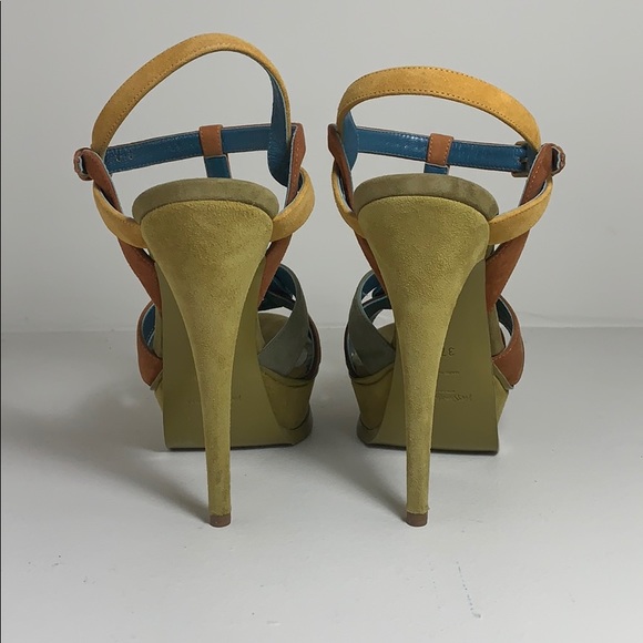 Yves Saint Laurent Tribute suede platform sandals - Picture 2 of 4